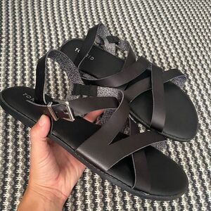 NWOT Torrid criss cross gladiator black sandal women’s shoe size 12 WW